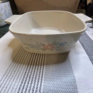Corningware Cream Floral Baking Dish